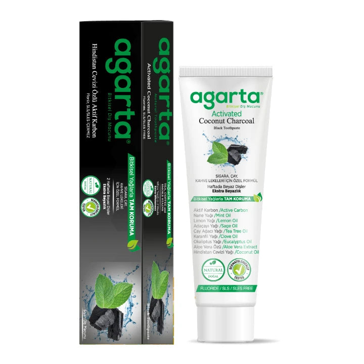 Agarta Doğal Diş Macunu Hindistan Cevizi Özlü Aktif Karbonlu 100ml/130g