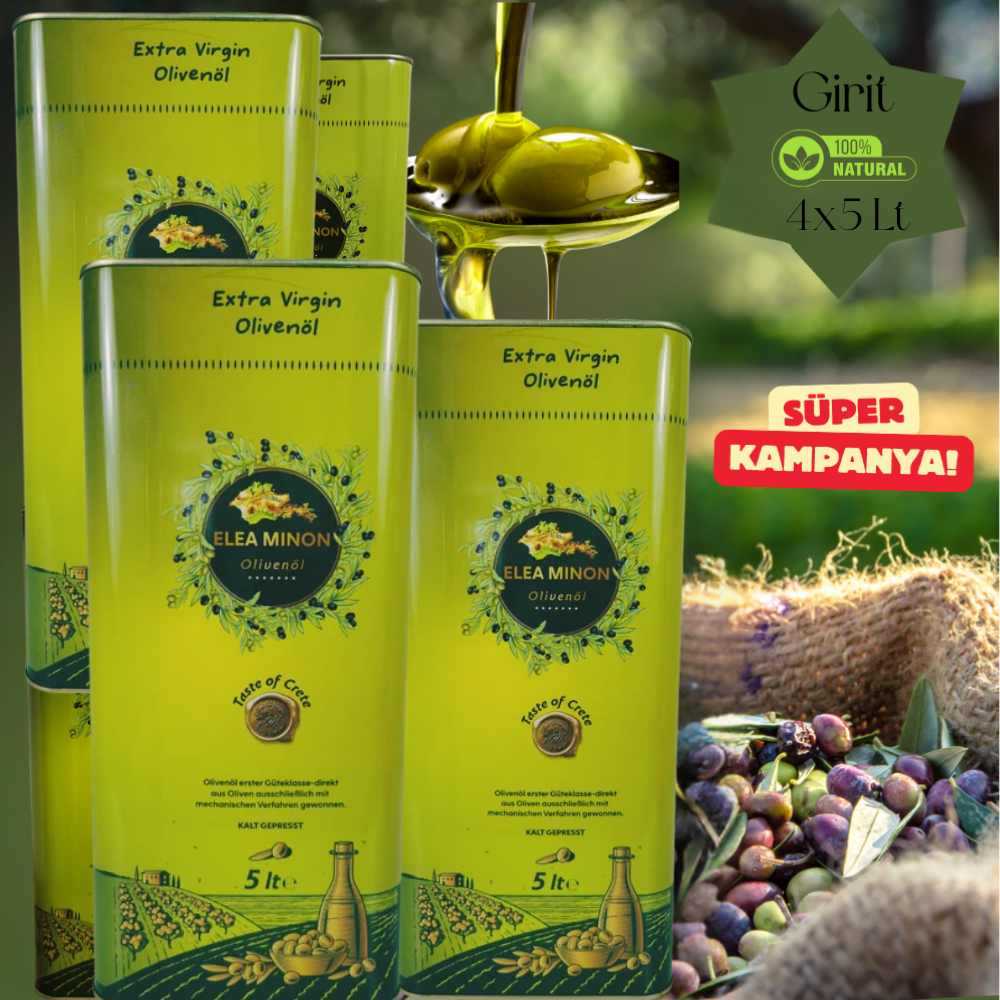 Elea Minon Naturel Sızma Zeytinyağı (5Lx4adet)