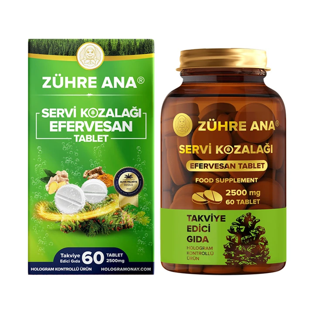 Zühre Ana Servi Kozalağı Efervesan Tablet 2500mg/60 Adet