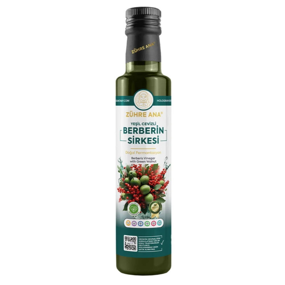 Zühre Ana Yeşil Cevizli Berberin Sirkesi Doğal Fermantasyon 500ml