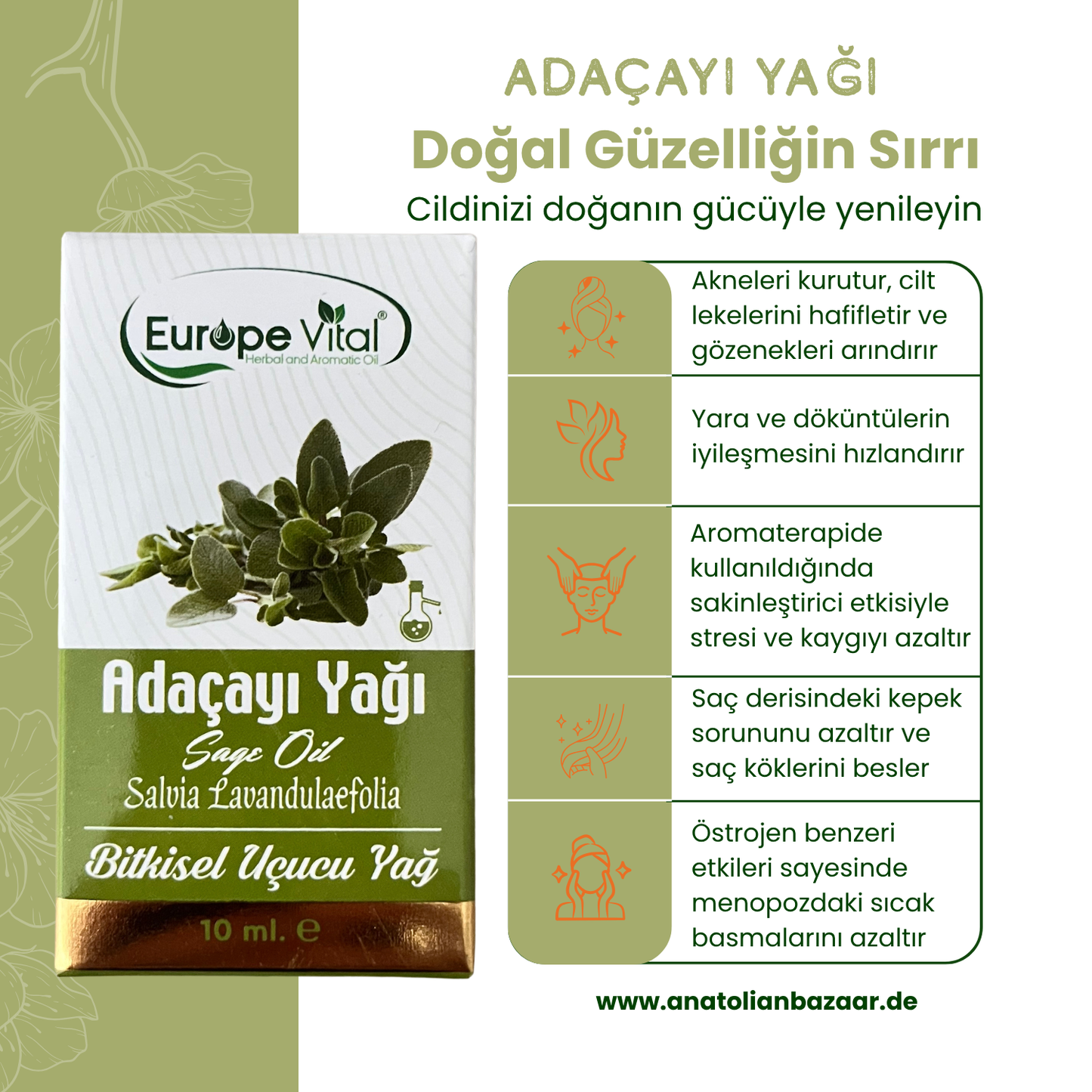 Europa Vital Reines Salbeiöl (Destillation) 10ml