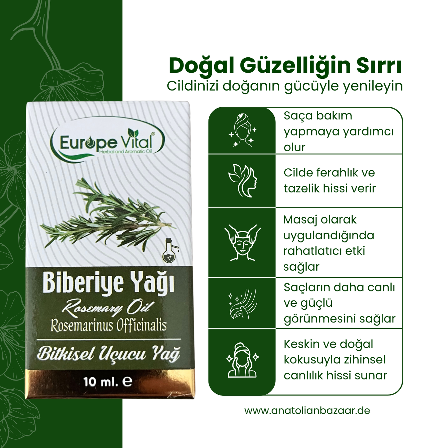 Europa Vital Reines Rosmarinöl (Rosmarinus officinalis) 10ml