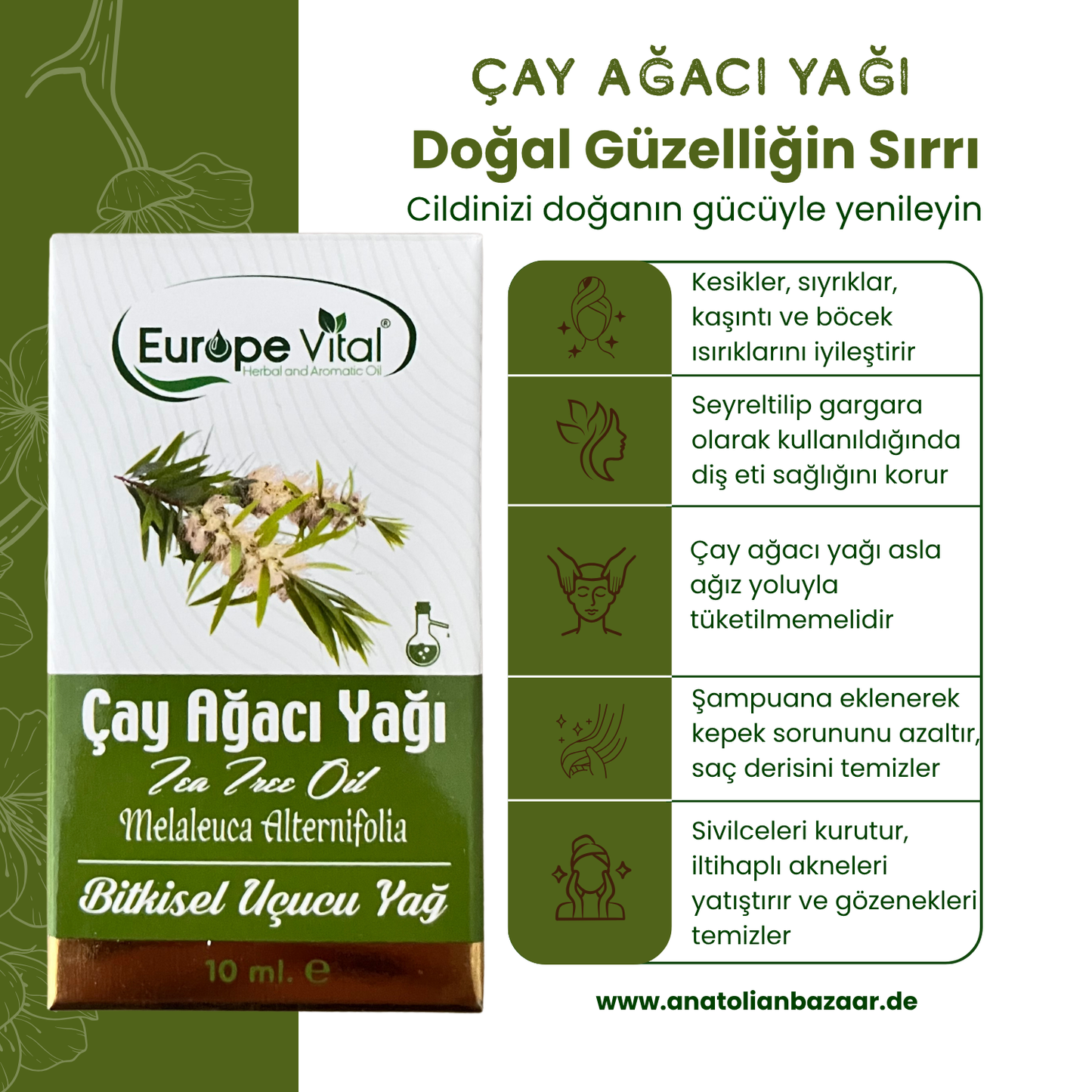 Europa Vital Reines Teebaumöl (Melaleuca alternifolia) 10ml