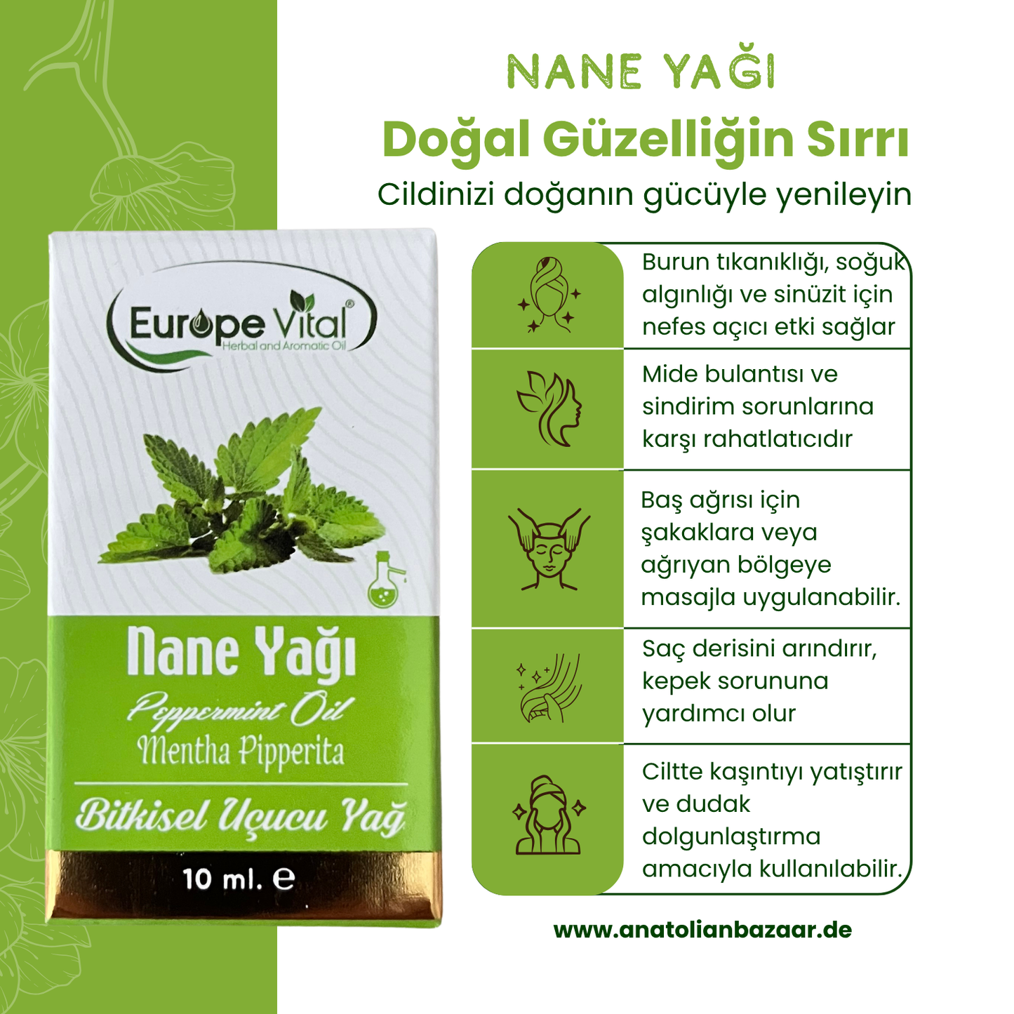 Europa Vital Reines Pfefferminzöl (Destillation)10ml