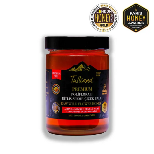 Tulliana Premium Polifloral (Çok Çiçekli) Organik Süzme Bitlis Balı (Altın Bal Ödüllü) 850g